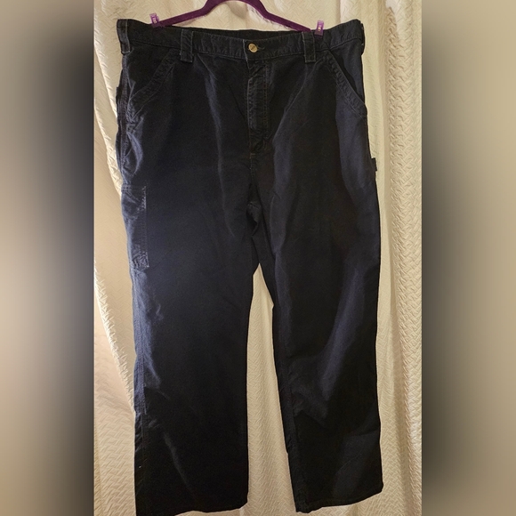 Mens Navy Carhartt Cargo Pant - Picture 8 of 13